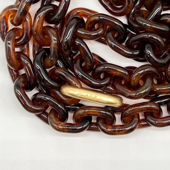 CLARE V Shoulder Chain Strap Mini Round Link Tortoise Gold Handbag Accessory NEW - Picture 11 of 12
